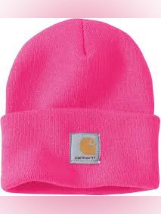 Carhartt Accessories - Carhartt Hot Pink Ribbed Knit Cuffed Beanie